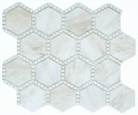 Hexagon Deco Wooden White Honed 10.75 x 12.5